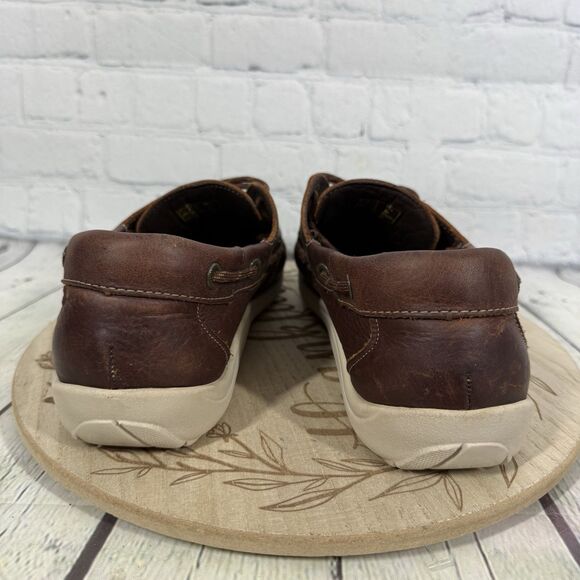 SAS Decksider Boat Shoes Mens 9.5 Brown Leather Walking Comfort Moc Toe Shoes main image 5